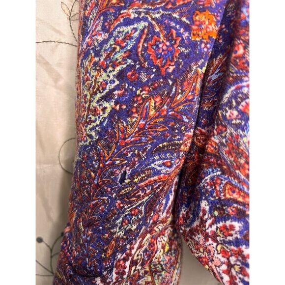 Zara Women's Paisley Print Blazer Size S Multicolor Mid-Length Jacket - Picture 6 of 9